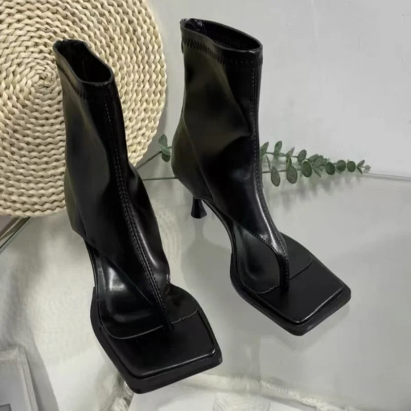 

Женская обувь, крутые женские ботинки с застежкой на носок, новинка лета 2025, шлепанцы, римские ботинки на высоком каблуке, сандалии