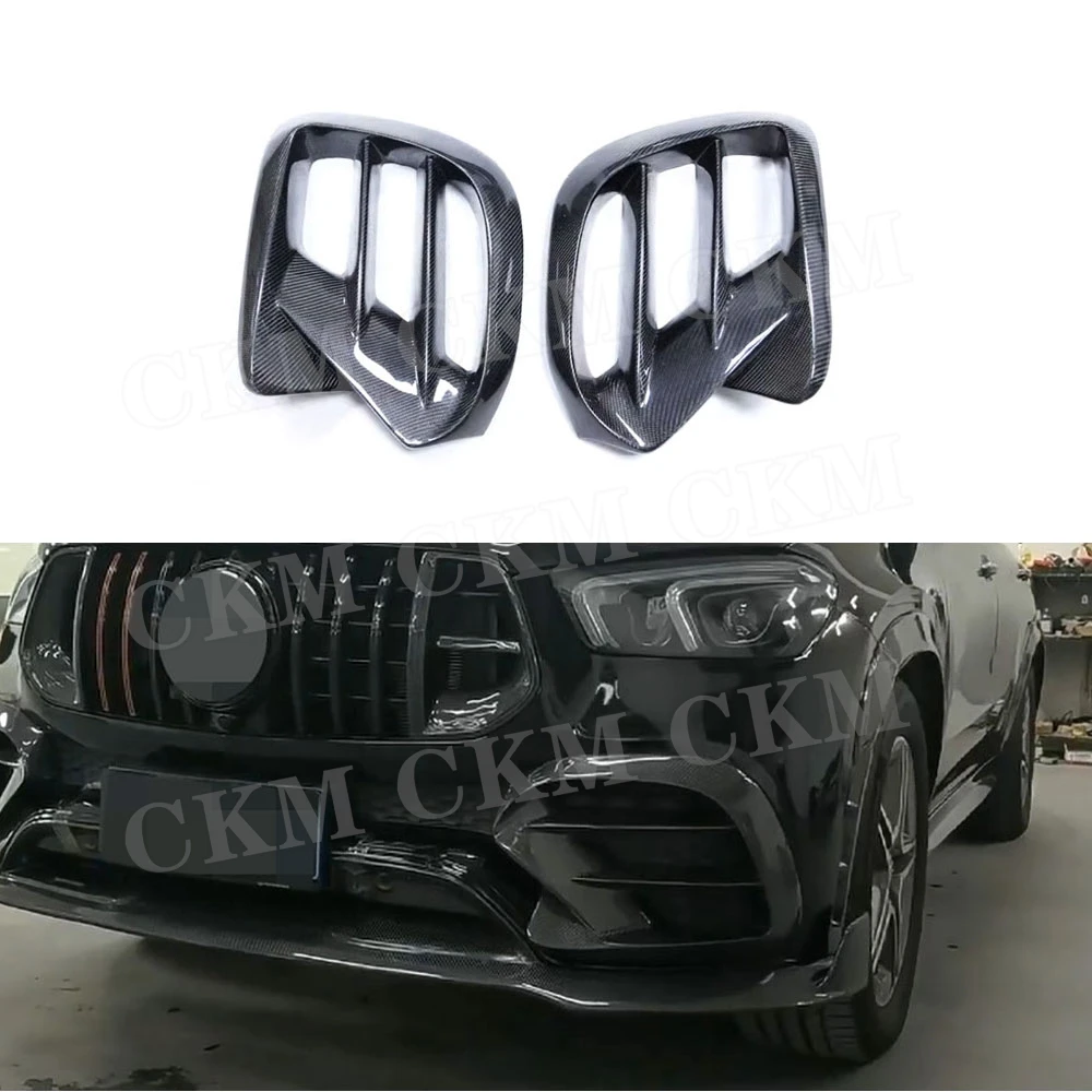 Carbon Fiber for Benz GLE Class C167 GLE350 GLE53 AMG Sport Coupe 2020-2023 Front Bumper Air Vent Outlet Cover Trim FRP