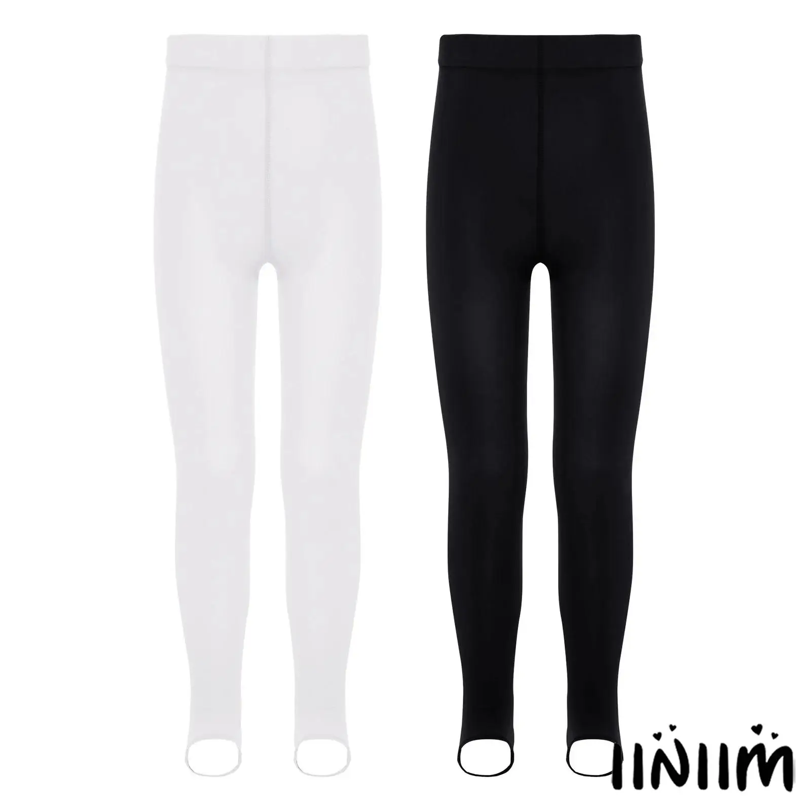 

Children Girls Dance Tights 2 Pairs Stretchy Stirrup Leggings Moisture Wicking for Ballet Lyrical Gymnastics Dance Practice