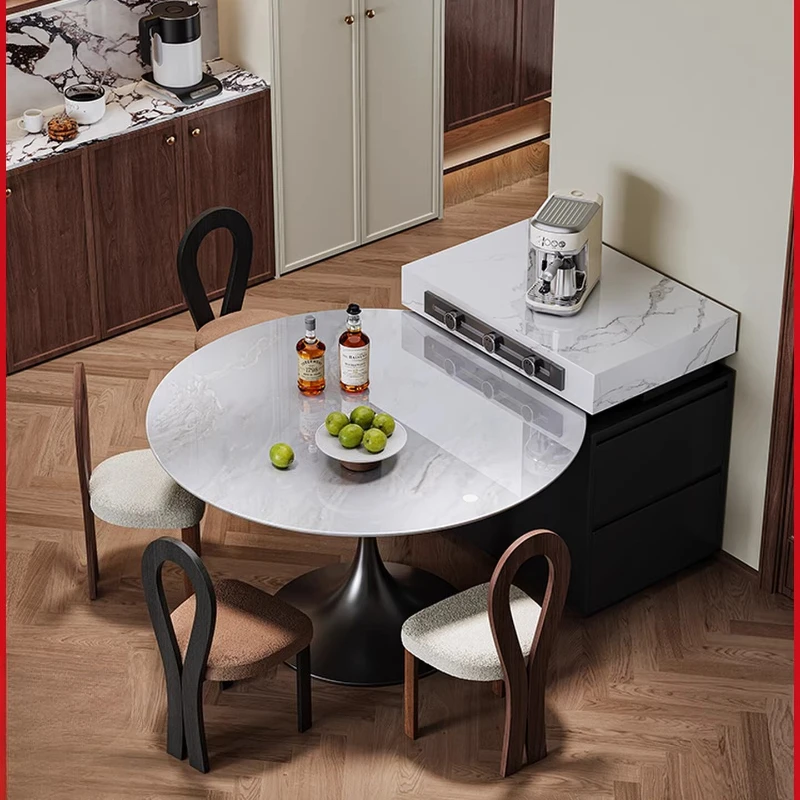 

Natural Luxury Stone Dining Table Integrated Round Table Living Room Island