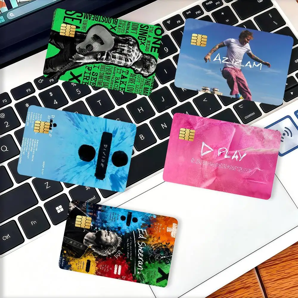 English singer E-Ed S-Sheeran Credit Card Decorative Card Stickers Suitable For Bank Cards Metro Transit Anti-scratch Gift 4PCS