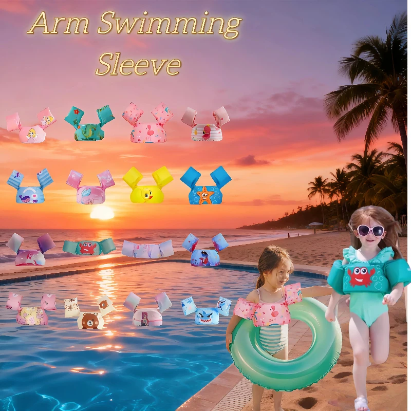 

Поплавки с милыми персонажами и рукавами для ребенка, ненадувной поплавок из пенопласта для бассейна, регулируемое тренировочное снаряжение для плавания для детей, практика плавания