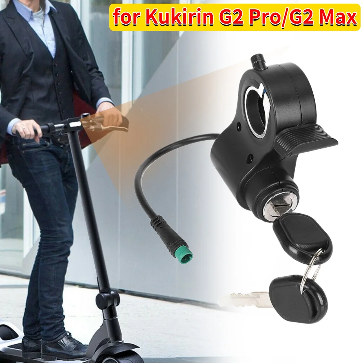 

E-Scooter Ignition Lock with Keys Electric Scooter Ignition Lock E-scooter Throttle Accelerator for Kukirin G2 Pro & G2 Max