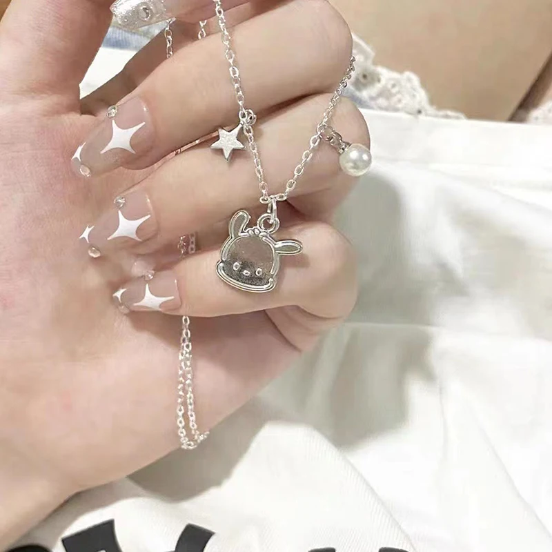 1PCS Fashion Kawaii Sanrios Anime Alloy Pochacco Dog Pendant Bracelet Necklace Women Jewelry Girls Gift