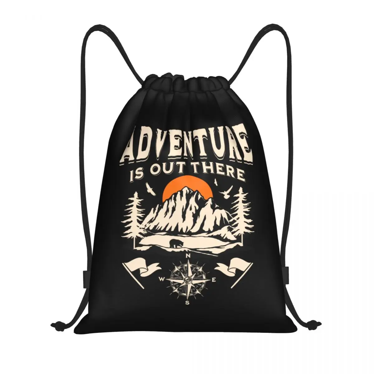 

Рюкзак Adventure Is Out на шнурке, спортивная спортивная сумка для мужчин и женщин, горный компас, рюкзак для покупок