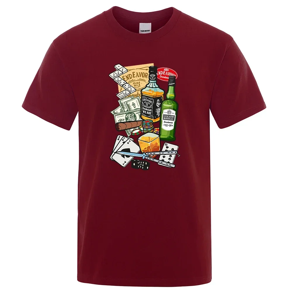 Camisetas de tarjeta de cerveza para hombre, camiseta transpirable, suelta, de alta calidad, algodón cómodo, manga corta, ecológica, Verano