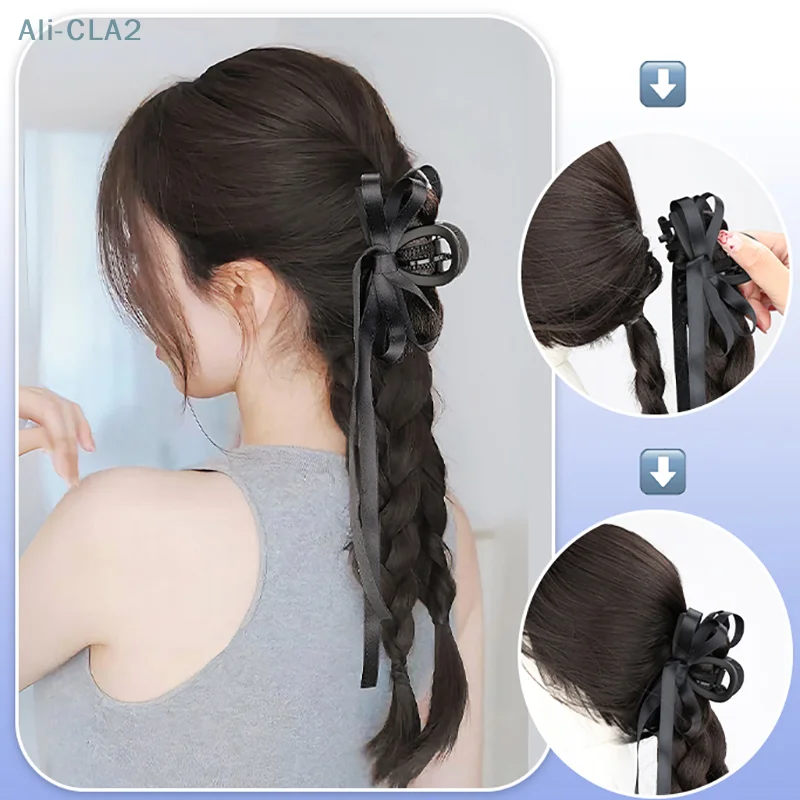 Wig Braid Ponytail Simulation Sweet Cool Wind Natural Twist Long Braid Female High Ponytail Boxing Twist Braid Wig Grab Clip