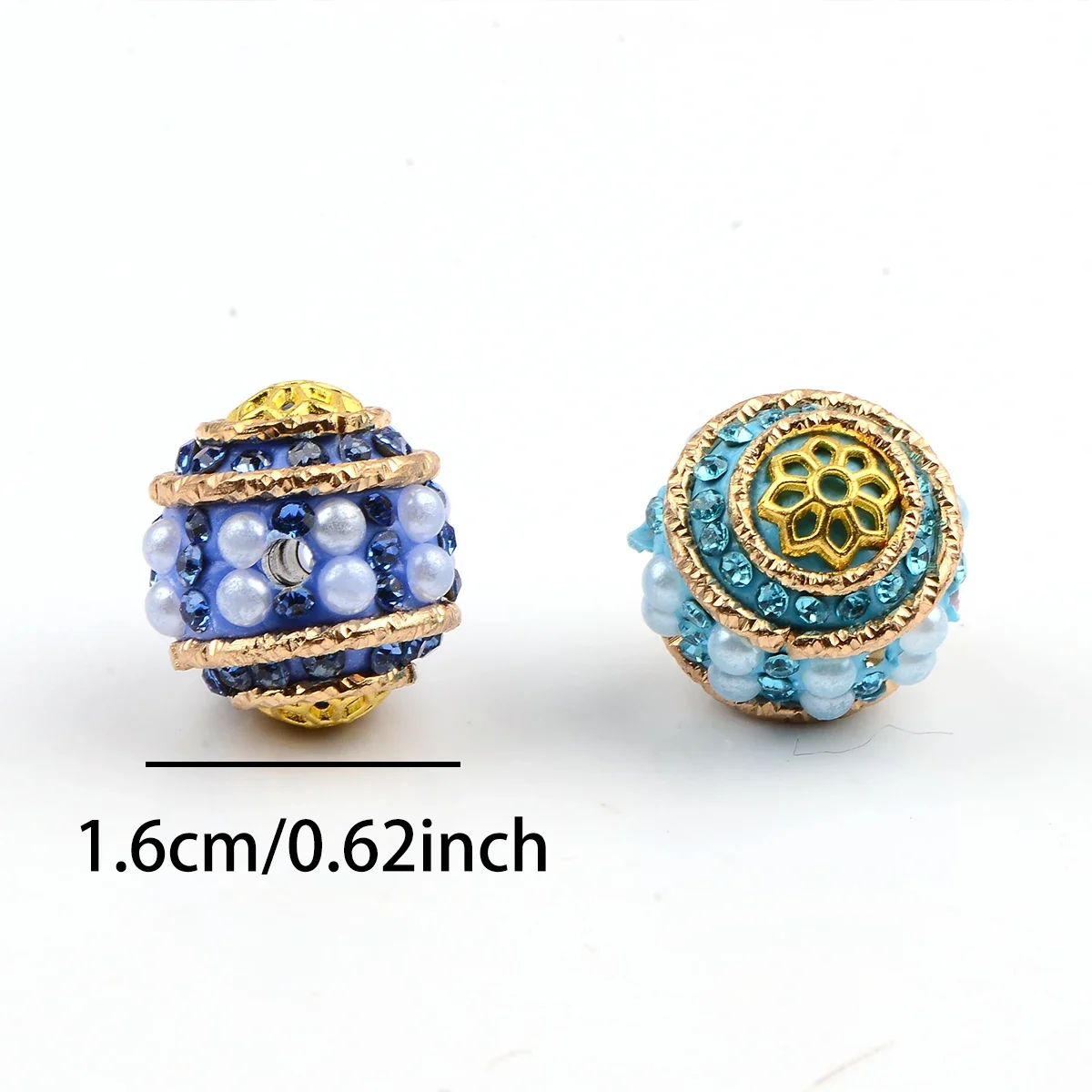4pcs Assorted Varieties Vintage Pattern Metal Ball Beads Charm Beads For DIY Necklace Bracelet Jewelry Making Findings image 2
