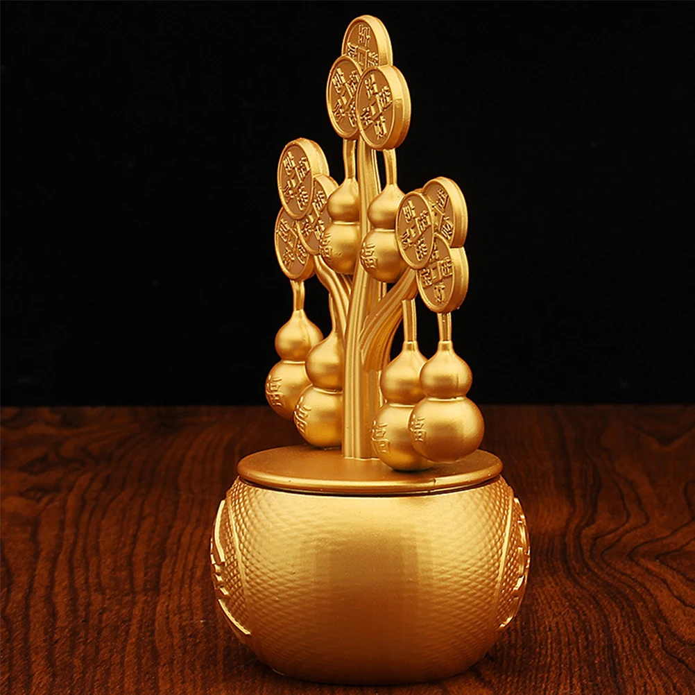 

Golden Wealth Tree Rotating Feng Shui Money Tree for Living Room Cabinet Decor Attracts Luck and Prosperity Home Decoration