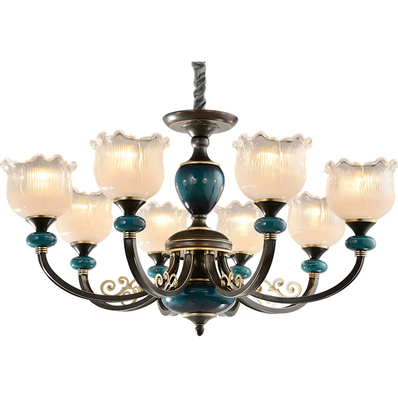 

Simple European living room chandelier, retro Mediterranean bedroom dining room whole house lamps
