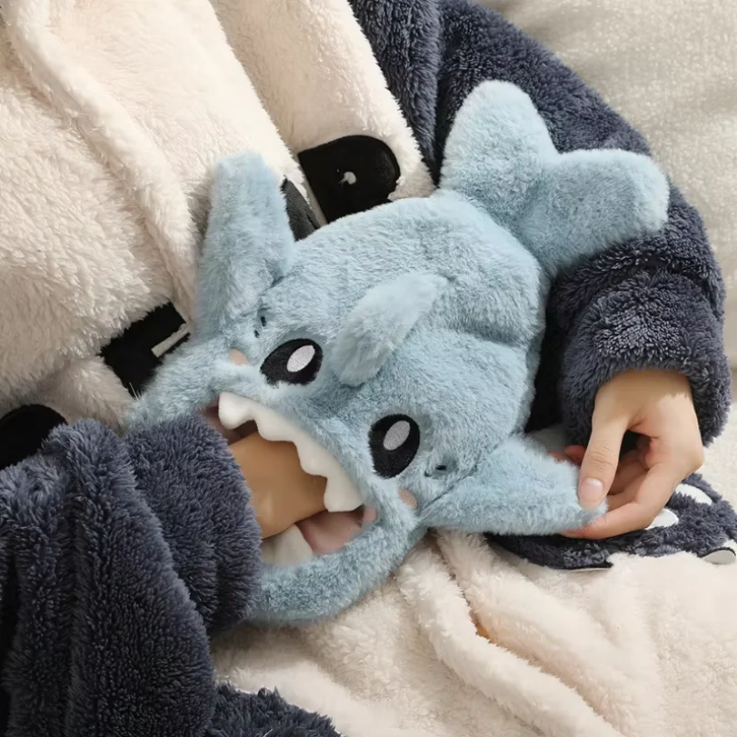 ortable Cute Plush Shark Hot Water Bottle Bag Stress Pain Relief Detachable Winter Warm Heat Reusable Hand Warmer