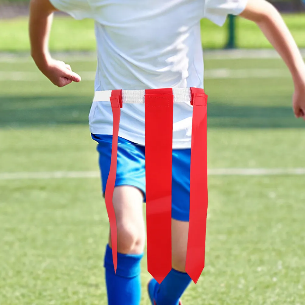 4Pcs Football Flag Belt Multi-Use Lightweight Reusable Waist Flag for Football Rugby Outdoor Sports Training Parties Reunions