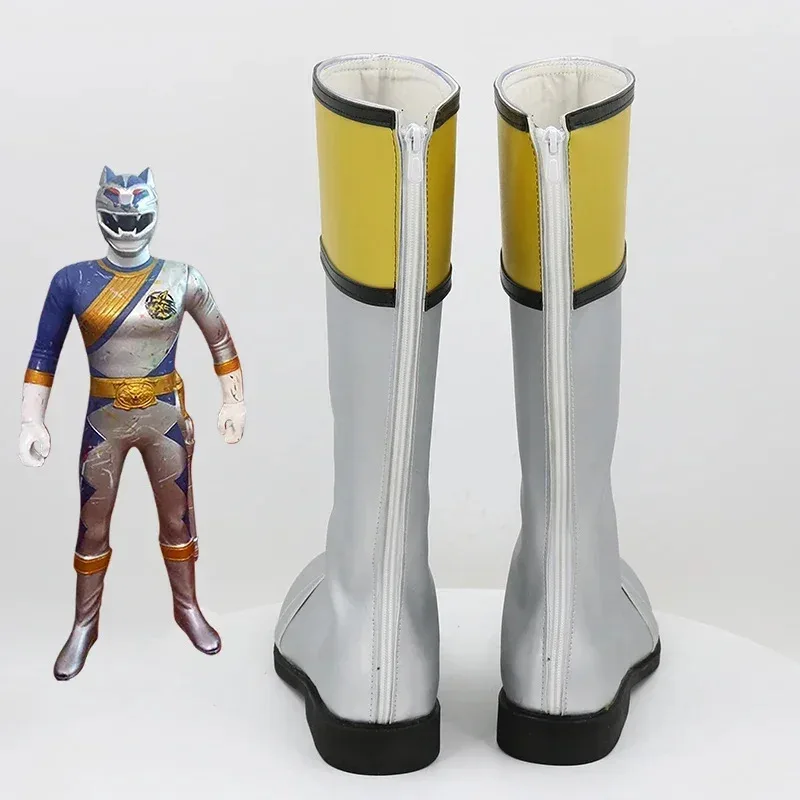 Realcos hyakujuu sentai gaoranger gaosilver tsukimaro ogami cosplay sapatos botas halloween cosplay traje acessório