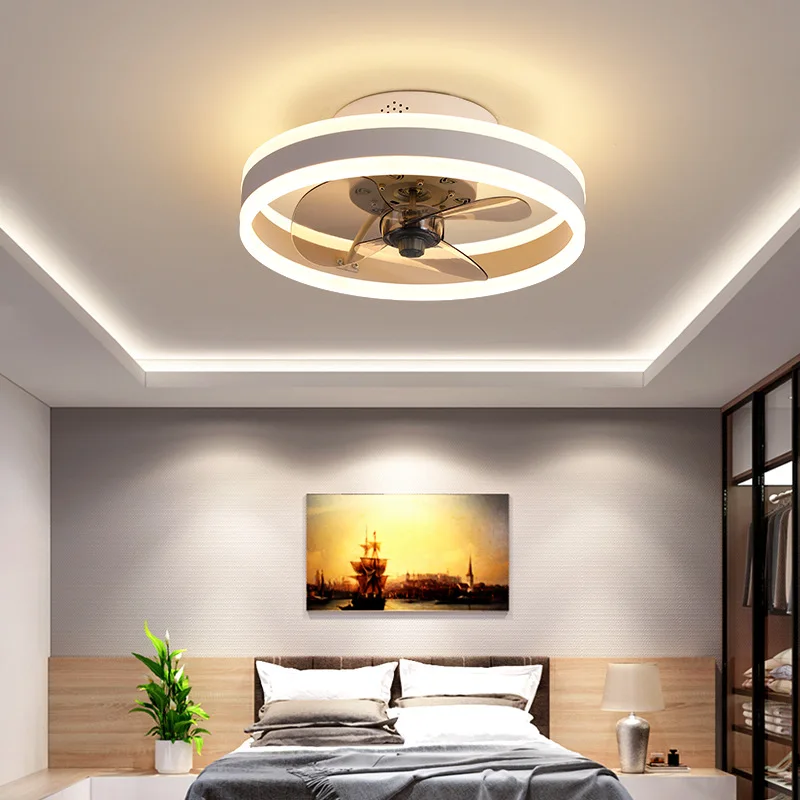 

Ceiling Fan Light Bedroom Living Room Invisible Ceiling Fans Light Dining Room Variable Frequency Silent 40CM 50CM Lamps