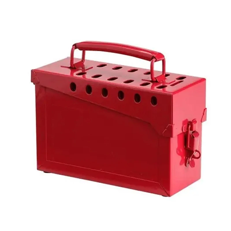 Portable Metal Red Steel Combined Lock Storage Group Lock Box Wall-Mounted Boxes Recycle Group Lockout Box Padlock Capacity