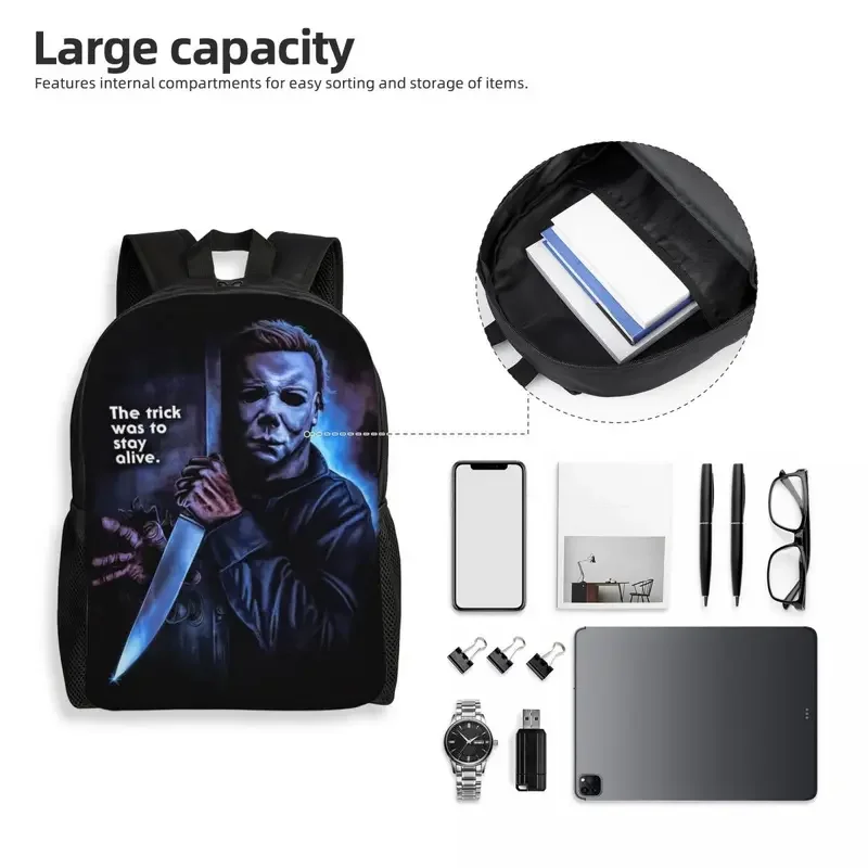 Film Horror personalizzato Halloween Michael Myers zaino donna uomo Casual Bookbag per borse scolastiche