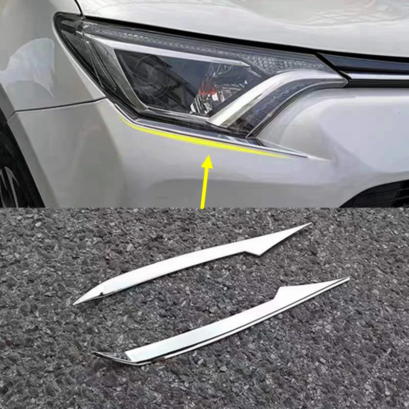 ABS Chrome For Toyota RAV4 RAV 4 2016 2017 2018 After Rear Tail Lights Lamp Covers Frame Trim Car Quality Styling Sequins