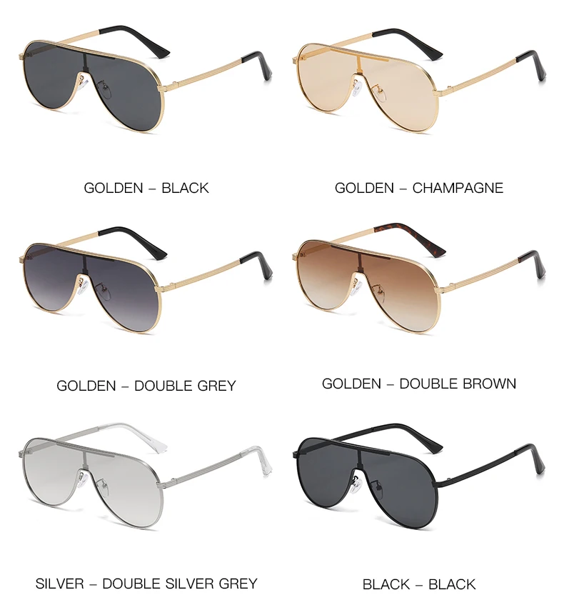 Vollformat-Pilotensonnenbrille im neuen Stil mit großen Rahmen, modische, trendige Metallsonnenbrille, personalisierte Sonnenbrille 2524 – Detail 7