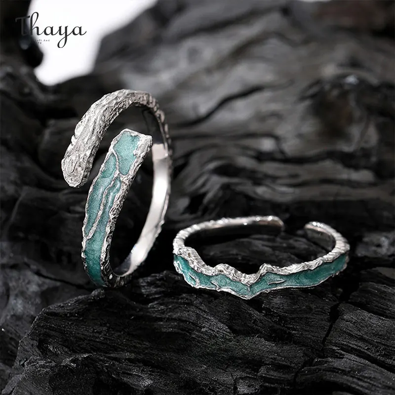 

Thaya S925 Sterling Silver Lover's Rings Luxury Adjustable Women Rings Engagement Ladies Men Ring Wedding Jewelry Birthday Gifts
