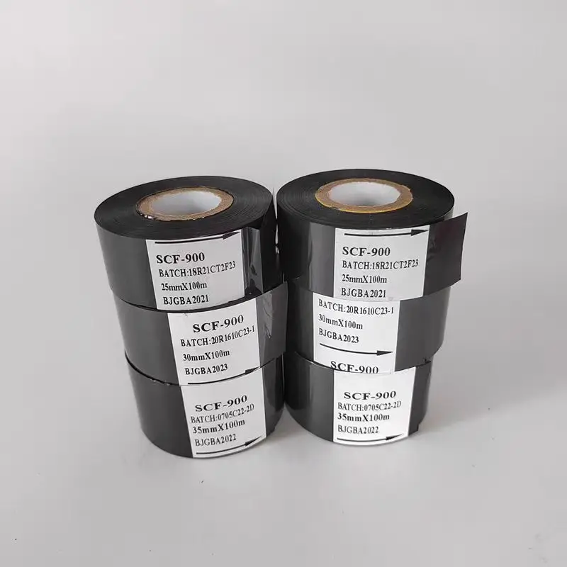 10PCS Labeling Machine INK Ribbon Black 25 30 35mm×100m SCF-900 Date Code Printer Accessory For Packaging Typewriter Y-8 HP-241B