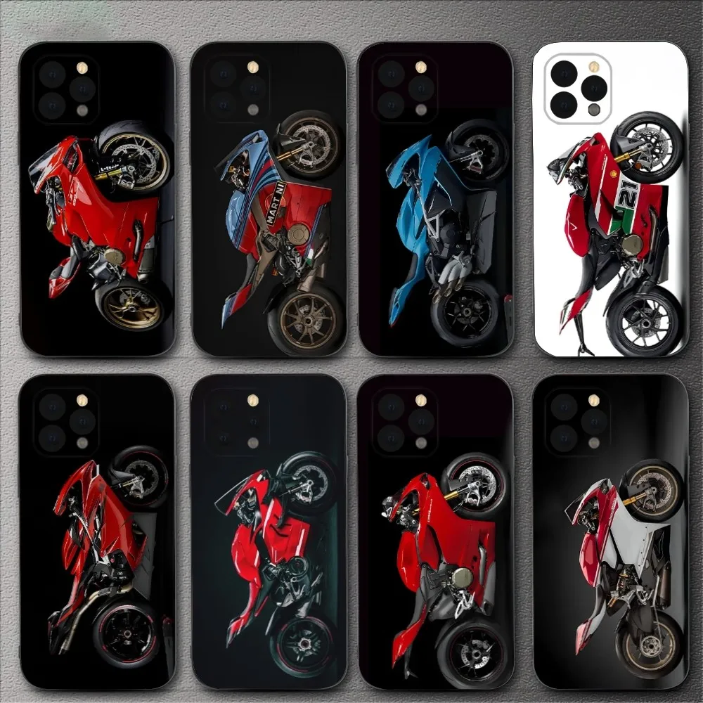 Sport D-Ducaties Cool Motorrad Phone Case For iPhone 15,14,13,12,11,XS,XR,X,8,7,Pro,Max,Plus,mini Silicone Black Cover