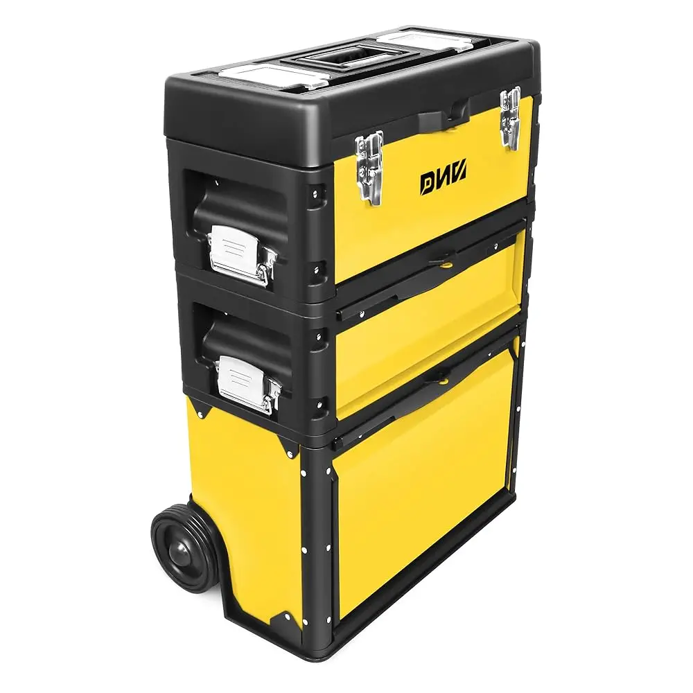 

‎ Tools-00223 ‎19.5"" X 28.5"" X 12"" 3-Tier Stackable Separate Hand Case Tool Boxes Trolley, 3-In-1 Storage