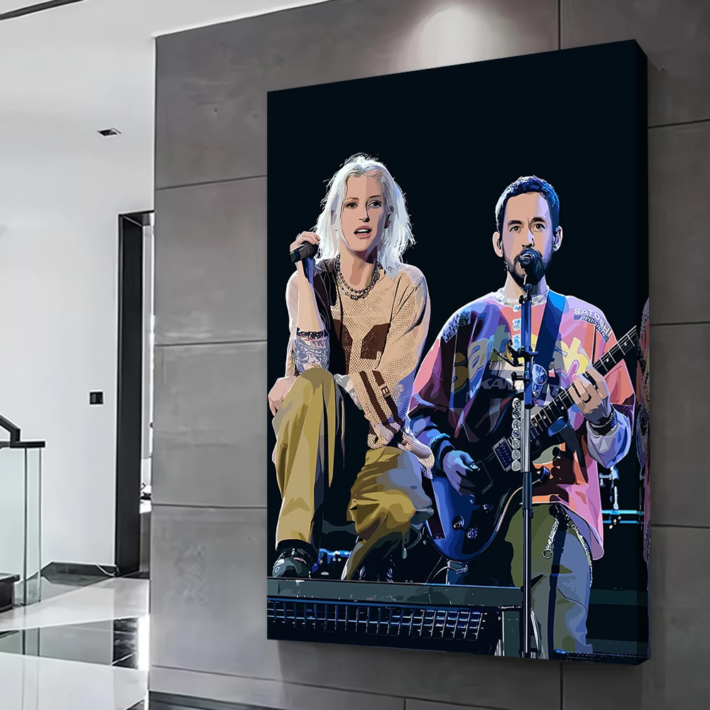 Halestorm and Mike Shinoda Printed Poster Customizable Pictures Wall Art Canvas Painting Gift for Luxury House Decoration Home