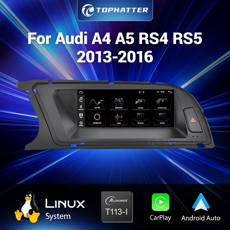 

Wireless CarPlay Android Auto for Audi A4 A5 RS4 RS5 2013-2016 Linux T113-I Multimedia System In-Car Entertainment Head Unit