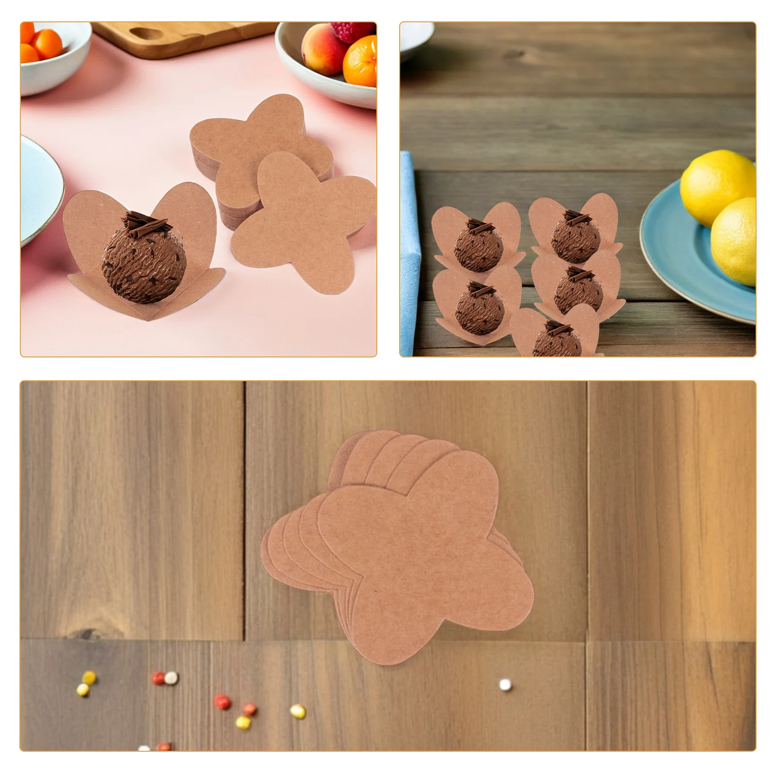 

200 Pcs Chocolate Tray Truffle Liners Wonton Wrappers Cups Popcorn Trays Paper Mini Khaki Caramel Wraps Bride