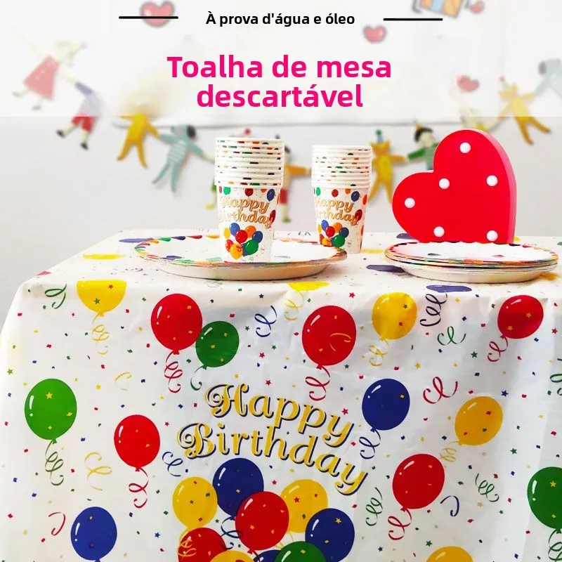 子供の誕生日パーティー用の厚手の使い捨てテーブルクロス長方形宴会テーブル雰囲気感覚シーン装飾