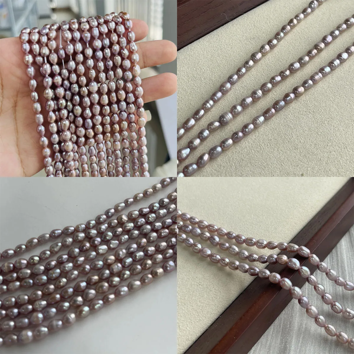 

AA 6-7mm Purple Natural Freshwater Pearls Rice Shape Loose Beads for Needlework Jewelry Making DIY Necklace Bracelet Accessories