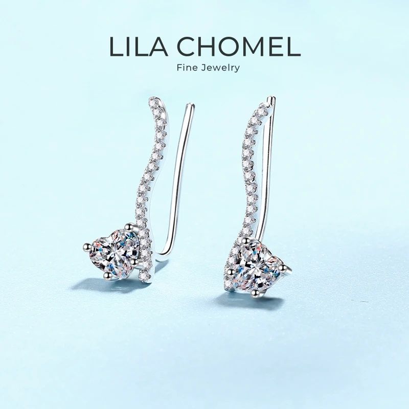 

Lady Valentine's Day PT950 Platinum Girl Wedding Clip Earrings 1CT Moissanite Diamond Women Birthday Gift Daughter Fine Jewelry