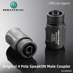 Neutrik 4 Pole SpeakON Locking Coupler NL4MMX Quick Lock Cable Connectors Change Male to Male Gender Changer Speaker Joiner