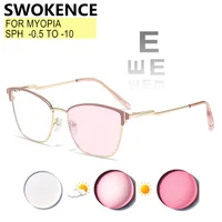 Gafas para miopía, -0,5 a -10, montura de mariposa para hombres y mujeres, bloqueo de luz azul o lentes fotocromáticos, prescripción personalizada F016