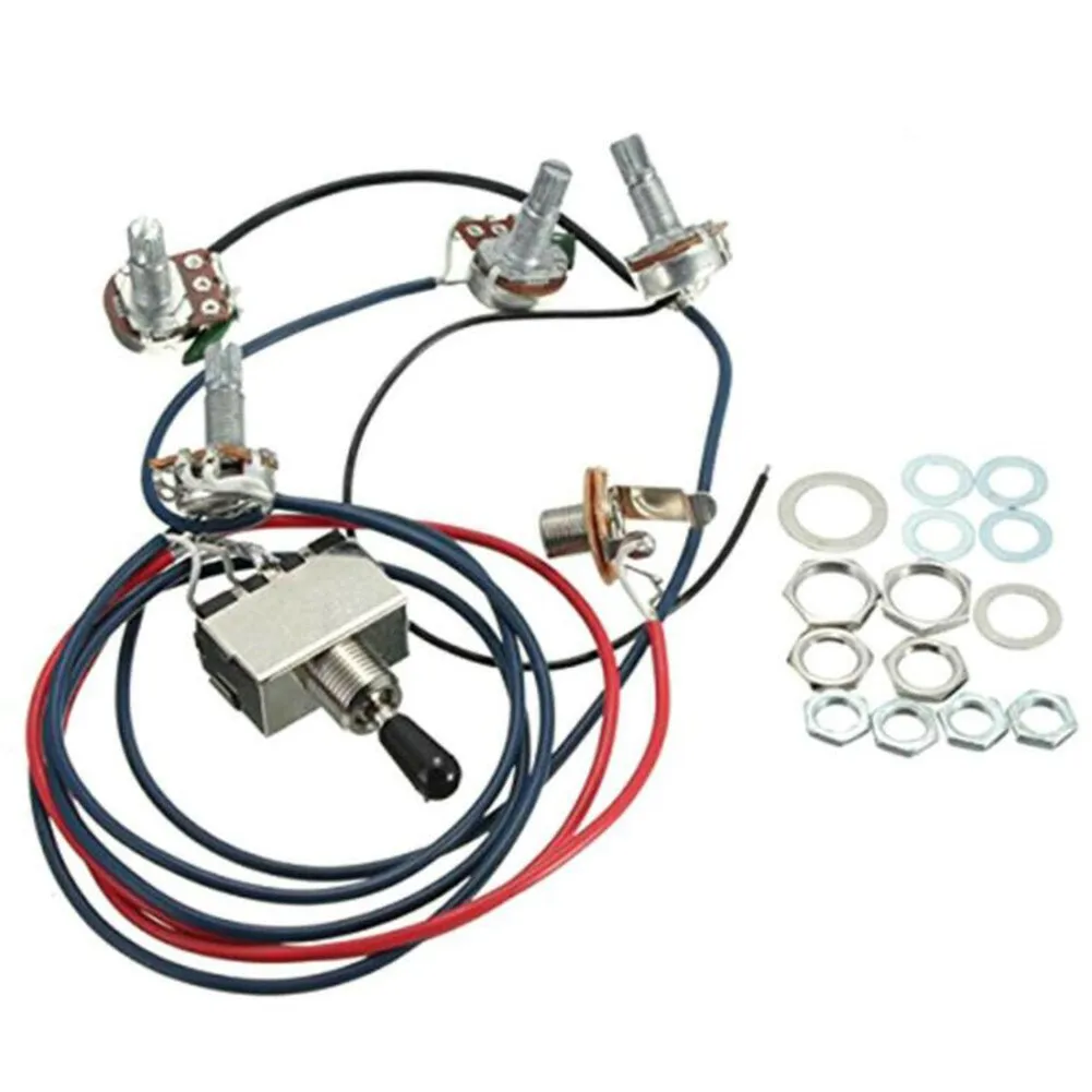 

Prewired Wiring Set for LP Style Electric Guitar, 3 Way Toggle Switch, 2V2T 500K Pots, Enhance Your Guitar's Sound