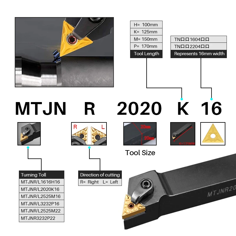 XCAN MTJNR MTJNL Tool Holder 10pcs TNMG Carbide Insert External Turning Tool MTJNR1616H16 MTJNR2020K16 MTJNL2525M16 MTJNL3232P16
