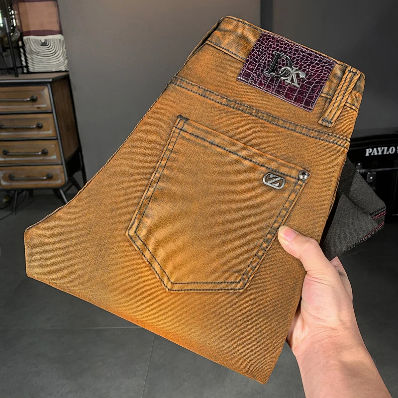 

Роскошные мужские джинсы Outlet, оригинальные товары с заниженной талией, вельветовые, не тонущие, большие размеры, весенний сезон