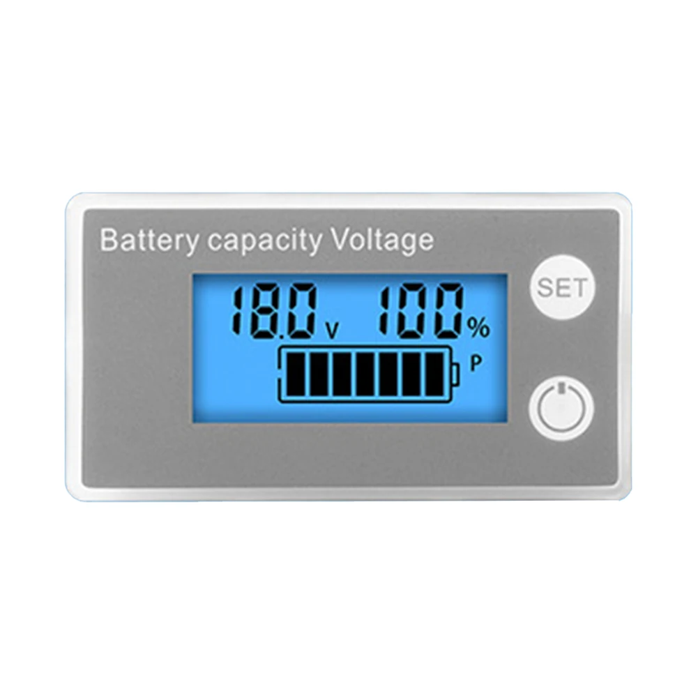 Voltage Tester Electricity Meter LCD Screen Plastic White 61.3*33.3*13.5mm Accurate Adjustable DC8-80V Brand New