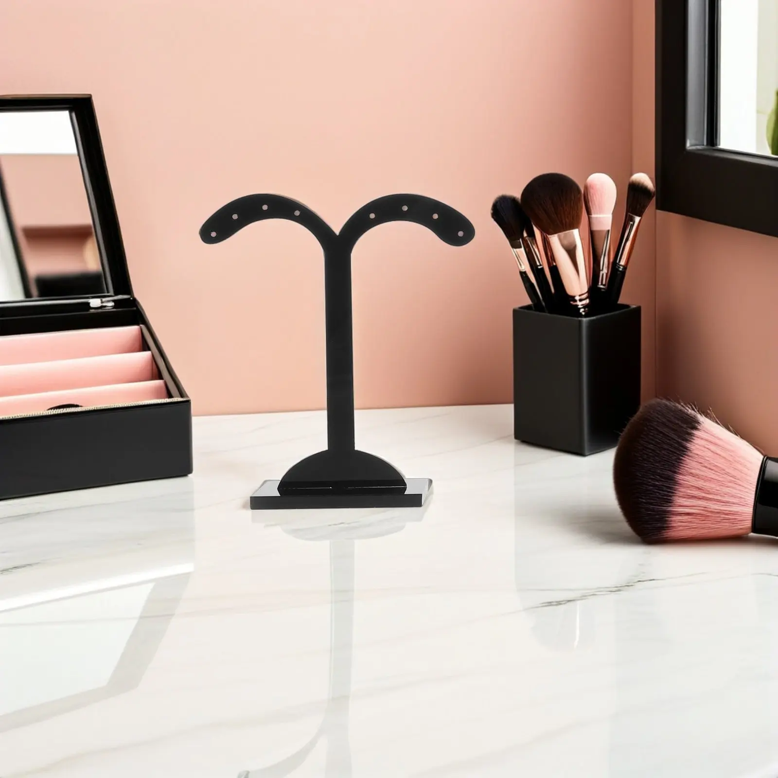 3pcs Acrylic Earring Display Stand – Stable Jewelry Organizer Rack for Retail Store & Home Decoration