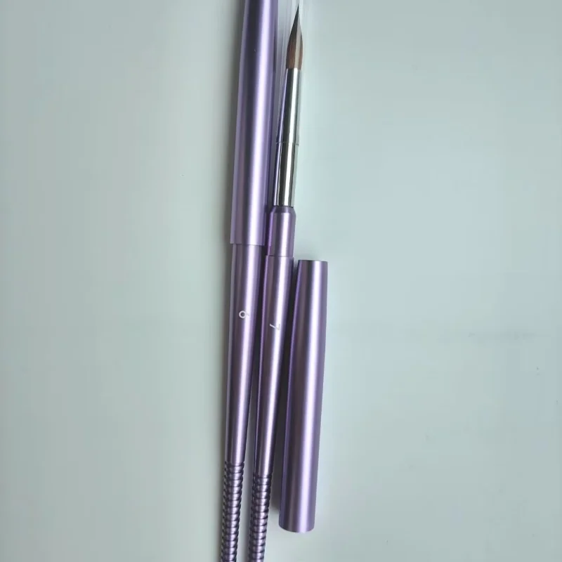 1pcs Portable New Standard Nail Technician's Premium Mink Hair Enamel Brush - Perfect for Application and Glazing