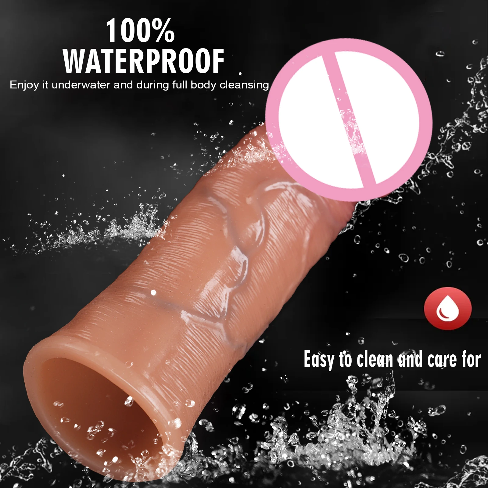Reusable Silicone Condom Enlargement Penis Sleeve Extender Enhancer Penis Cocks Cover BDSM 18+ Adult Sex Toys For Men cock rings view 5