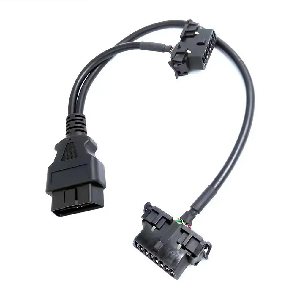 Newest Original Car Connector OBD2 Extension Cable 16 Core One to Two Adapter Female Head for Kia and Mazda.