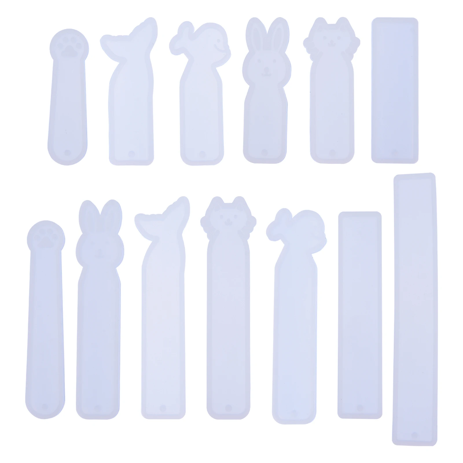 

13 Pcs Fish Tail Bookmark Mold Silicone Adornment Epoxy Casting Jewelry Accessories Lightweight Portable Cartoon School nament