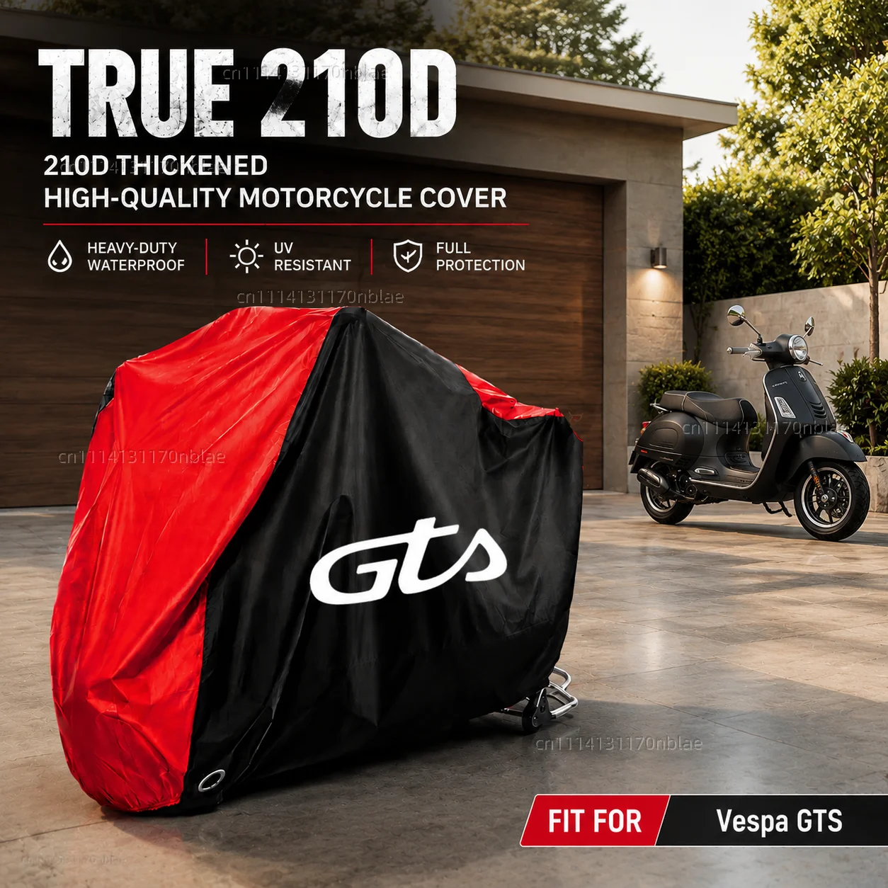 For Vespa GTS 125 150 300 Super 300 Super300 GTV 125 GTV 250 GTV 300 210D Motorcycle Cover Waterproof Dustproof UV Cover