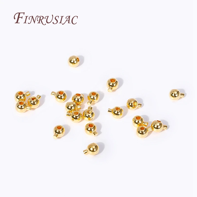 18K Gold Plated Lamps For Jewelry,Crimps Beads For DIY Jewelry Making,Crimp End Beads Accessories,DIY Bracelets Findings