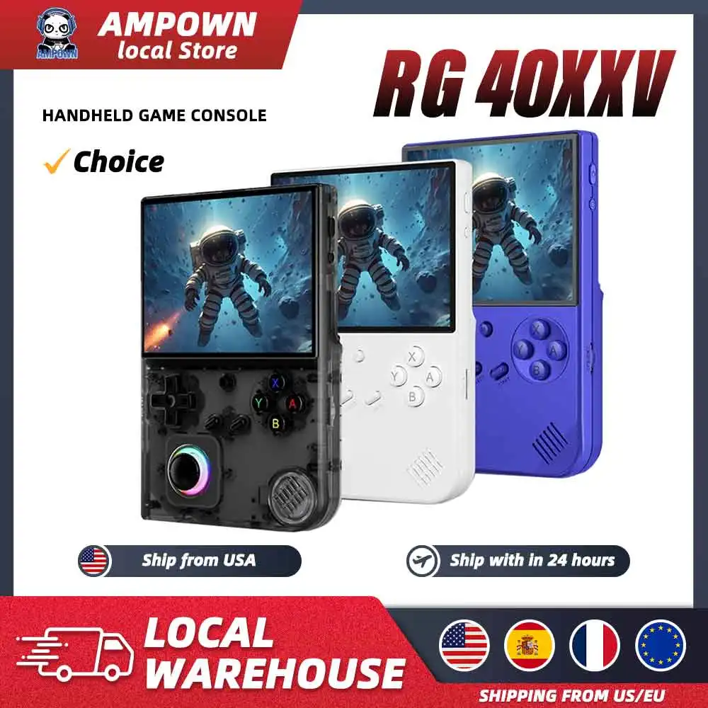 

ANBERNIC RG40XXV Linux Retro Handheld Emulator 4" OCA IPS H700 RGB Joystick RGB Lighting5G WiFi Moonlight HDMI 3200mAh Gift