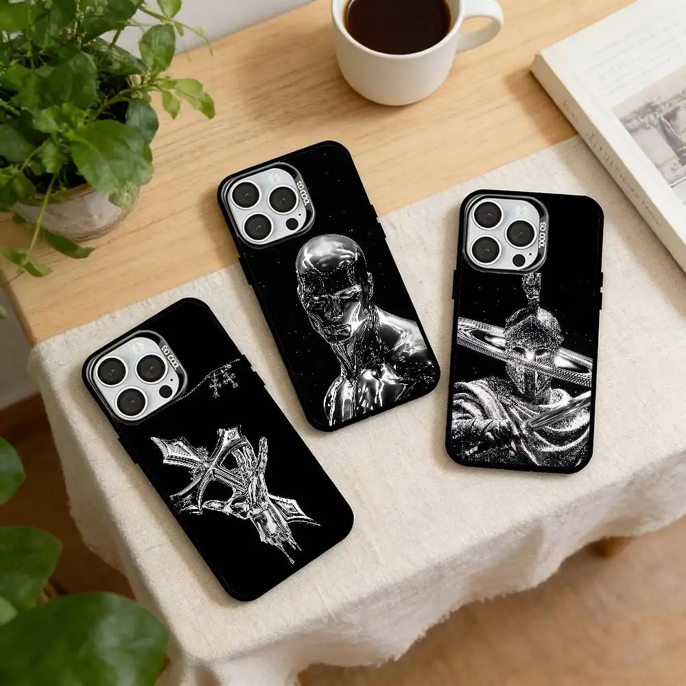 

Mercury Texture Angel Phone Case For iPhone 17,16,15,14,13,12,11 Plus,Pro Max,XS,Colored Silver Plated Inside Cover