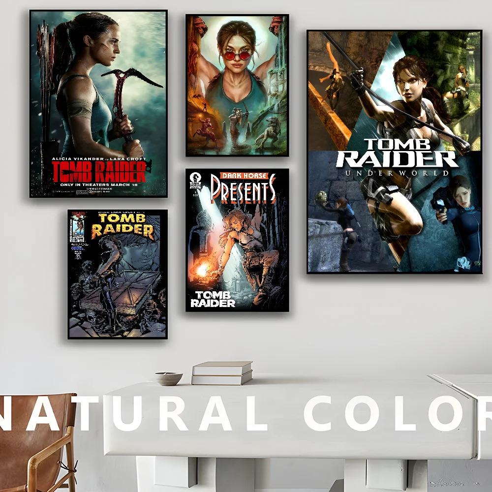 Lara Croft Tomb Raider  Self-adhesive Art Poster Whitepaper Prints Posters Artwork Aesthetic Art Wall Painting