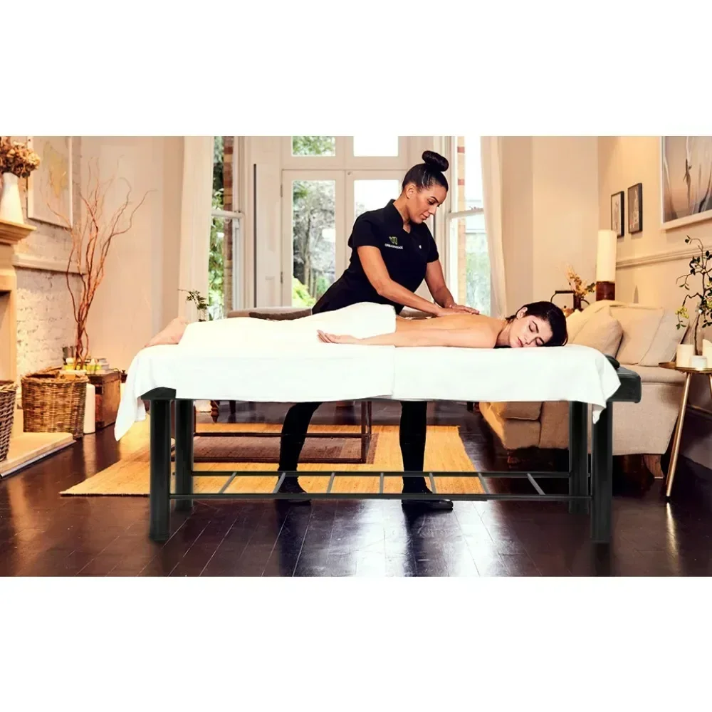 75’’ Long 29.5” Wide Heavy Duty Stationary Massage Table Bed Physical Therapy Bed with Memory Foam Layer Salon Bed