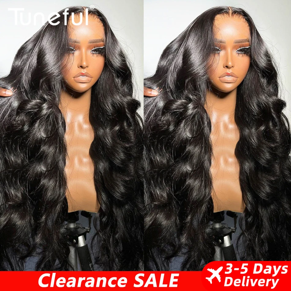 Tuneful HD Transparent 13x4 13x6 Lace Front Human Hair Wigs Body Wave Pre Plucked Raw Indian Wavy Human Hair Frontal Wigs